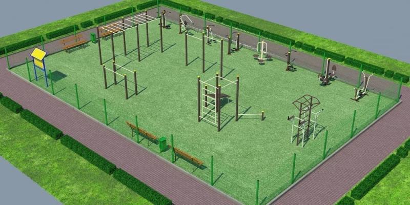 Проект спортивной воркаут площадки с уличными тренажерами - 1467400 рублей в Москве