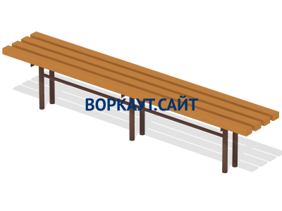 Двухметровая лавочка без спинки 2 м МАФ 1602 в Москве