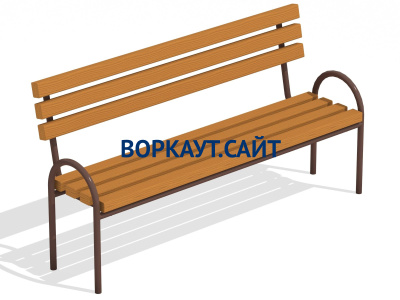 Парковая лавочка со спинкой МАФ 1605 в Москве