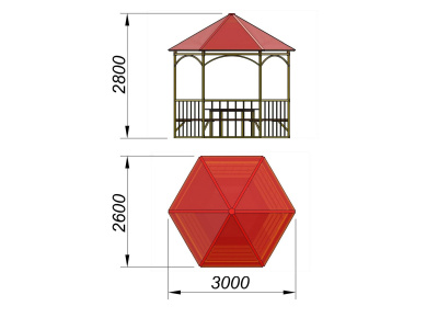 Беседка со столом и лавками МАФ 4121 в Москве