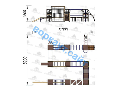 Детский спортивный комплекс Полоса препятствий ДСК 3116 в Москве