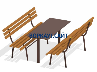 Дачный комплект из 2 лавочек и стола МАФ 1620 в Москве