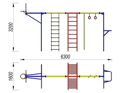 Гимнастический комплекс с баскетбольным щитом МАФ 3001 в Москве